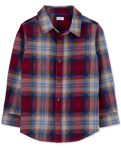 Carter's Toddler Boys Plaid Twill Button-front Cotton Shirt