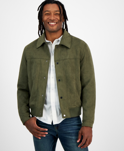 And Now This Men's Faux-suede Jacket, Created For Macy's In Green