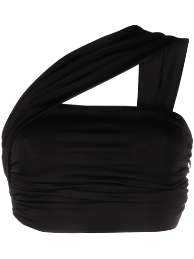 Marine Serre Black Bandeau Cropped Top In Schwarz