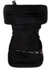 Marine Serre Hybrid Draped Top Moon Lycra In Black