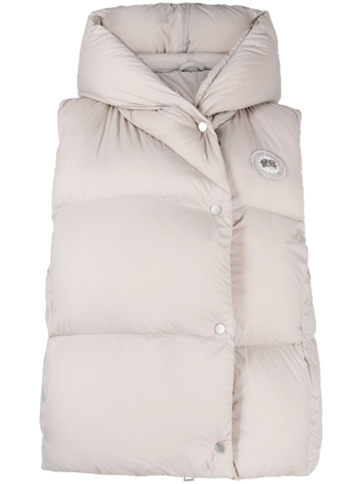 Canada Goose Rhoda Wrap Hooded Puffer Vest In Grey