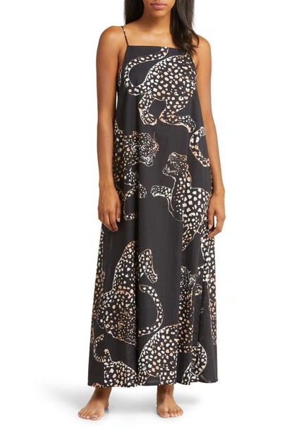 DESMOND & DEMPSEY DESMOND & DEMPSEY PRINT SQUARE NECK NIGHTGOWN