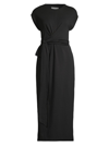Modern Citizen Women's Fei Tie-front Midi-dress In Black