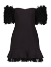 Bcbgmaxazria Womens Off-the-shoulder Ruffle Cocktail And Party Dress In Black