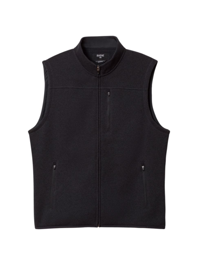 Rhone Men's Fleece Stand-collar Vest In Black