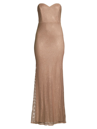 Donna Karan Women's Metallic Mesh Mermaid Gown In Clay