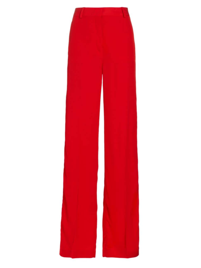 Stella Mccartney Women's Pleated Wide-leg Trousers In Lipstick Red