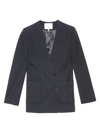 FRAME WOMEN'S COLLARLESS DOUBLE-BREASTED BLAZER