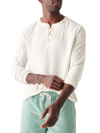 Faherty Long Sleeve Henley In Ivory Heather