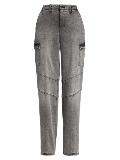 L Agence Brooklyn Hr Utility Wide Leg Jeans In Grey