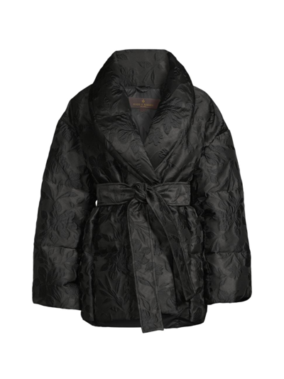 Nicole Benisti Women's Floral Jacquard Down Jacket In Black