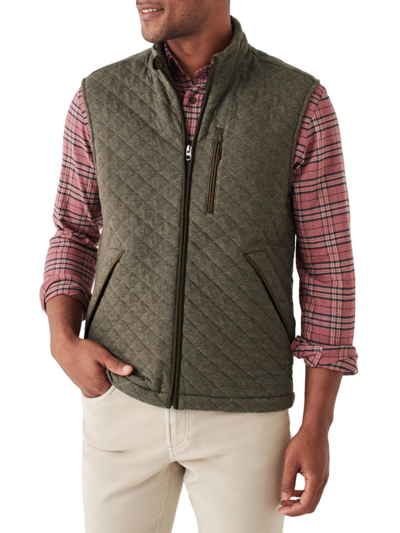 Faherty Men's Epic Quilted Fleece Vest In Olive