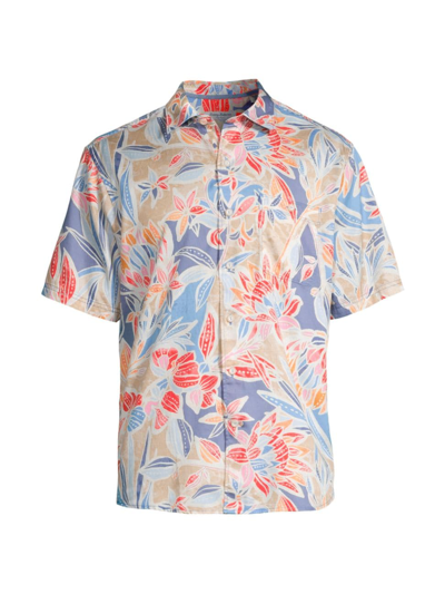 Tommy Bahama Men's Tortola Paloma Blooms Shirt In Dockside Blue