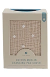 Little Unicorn Cotton Muslin Changing Pad Cover In Taupe Cross