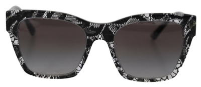 Dolce & Gabbana Black Dg4384 Lace Square Acetate Full Rim Sunglasses