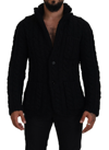 Dolce & Gabbana Black Wool Knit Button Cardigan Sweater In Black