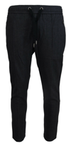 DOLCE & GABBANA GRAY COTTON JOGGER MEN PANTS