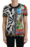 DOLCE & GABBANA MULTICOLOR PRINTED WOMEN EXCLUSIVE SHIRT TOP