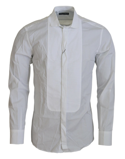 Dolce & Gabbana White Cotton Long Sleeves Mens Formal Shirt