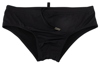 Dsquared2 Black Orange Logo Printed Men Swim Brief Swimwear In Black