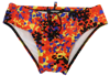 Dsquared2 Multicolor Logo Printed Men Swim Brief Swimwear In Multicolor