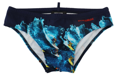 DSQUARED² MULTICOLOR GRAPHIC PRINT MEN SWIM BRIEF SWIMWEAR