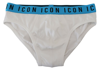 DSQUARED² WHITE ICON LOGO COTTON STRETCH MEN BRIEF UNDERWEAR