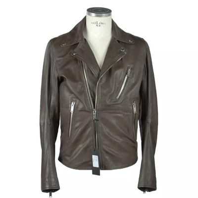 Emilio Romanelli Brown Leather Jacket