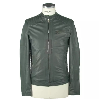 Emilio Romanelli Green Leather Jacket