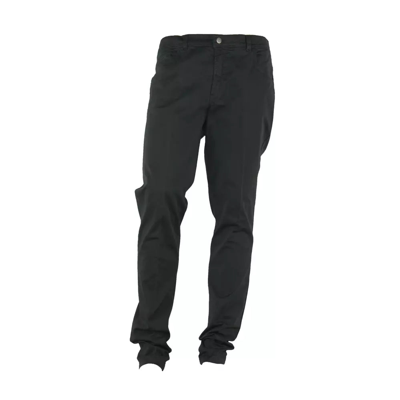 Made In Italy Black Cotton Trousers