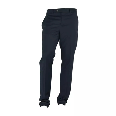 Made In Italy Black Polyester Trousers