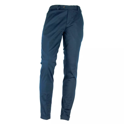 Made In Italy Blue Cotton Trousers