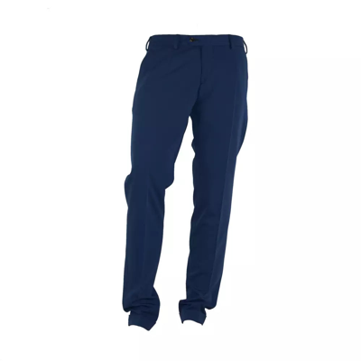 Made In Italy Blue Polyester Trousers