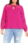 CITY CHIC MYSTERIOUS LACE TRIM TOP