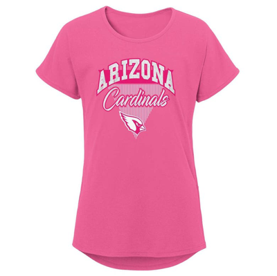 Outerstuff Kids' Girls Youth Pink Arizona Cardinals Playtime Dolman T-shirt