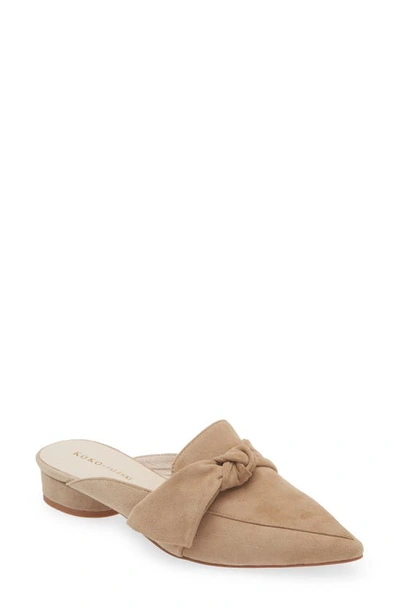 Koko + Palenki Quantum Pointed Toe Mule In Camel Suede