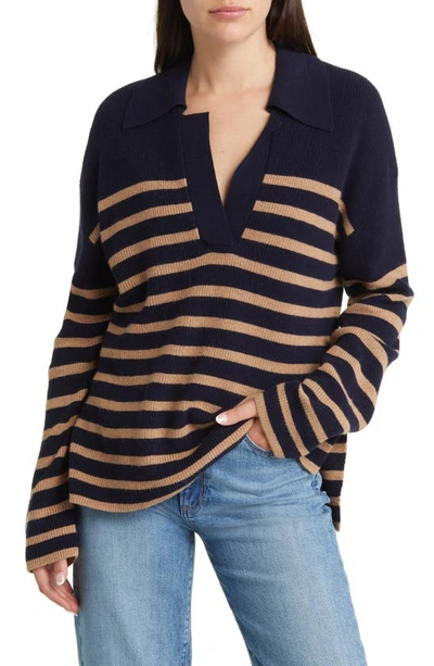 Rails Harris Striped Collared Sweater In Multi