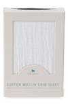 Little Unicorn Cotton Muslin Crib Sheet In White