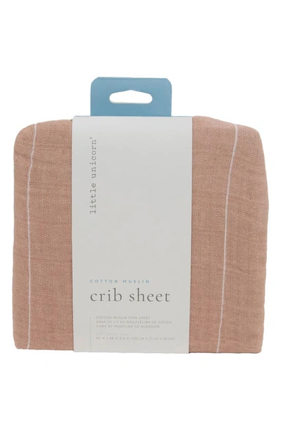 Little Unicorn Cotton Muslin Crib Sheet In Mauve Stripe