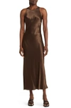 Rails Solene Satin Midi Dress In Moss