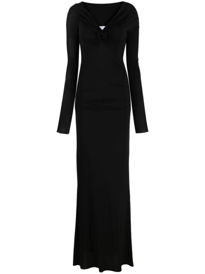 Blumarine Kleid Mit V-ausschnitt In Black
