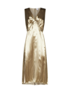 Bottega Veneta Fluid Satin Midi Dress In Sesame