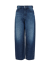 Emporio Armani High Rise Wide Leg Jeans In Medium Blue In Denim Blu