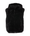 Moose Knuckles Sleeveless Faux Fur Hooded Jacket In Black