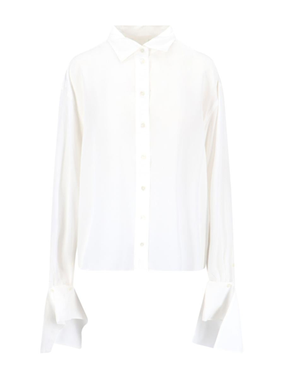Rokh Cotton Asymmetric Shirt In White