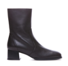 Stuart Weitzman Flareblock Leather Zip Ankle Booties In Black