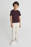 Reiss Kids' Bless - Bordeaux Bless Junior Crew Neck T-shirt, Age 8-9 Years In Brown