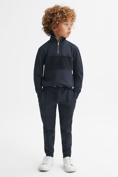 Reiss Kids' Croxley - Navy Junior Relaxed Drawstring Joggers, Age 8-9 Years