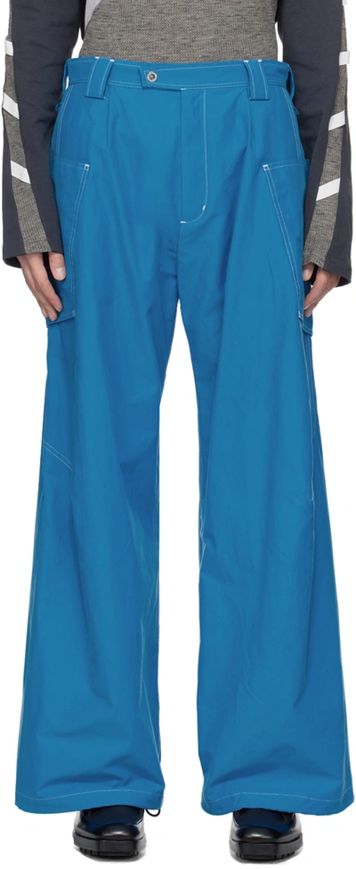 Kiko Kostadinov Blue Meno Cargo Pants In Cerulean