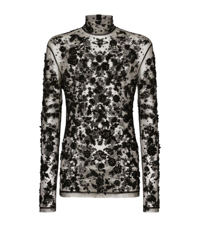 Dolce & Gabbana Embellished Long-sleeve T-shirt In Multi